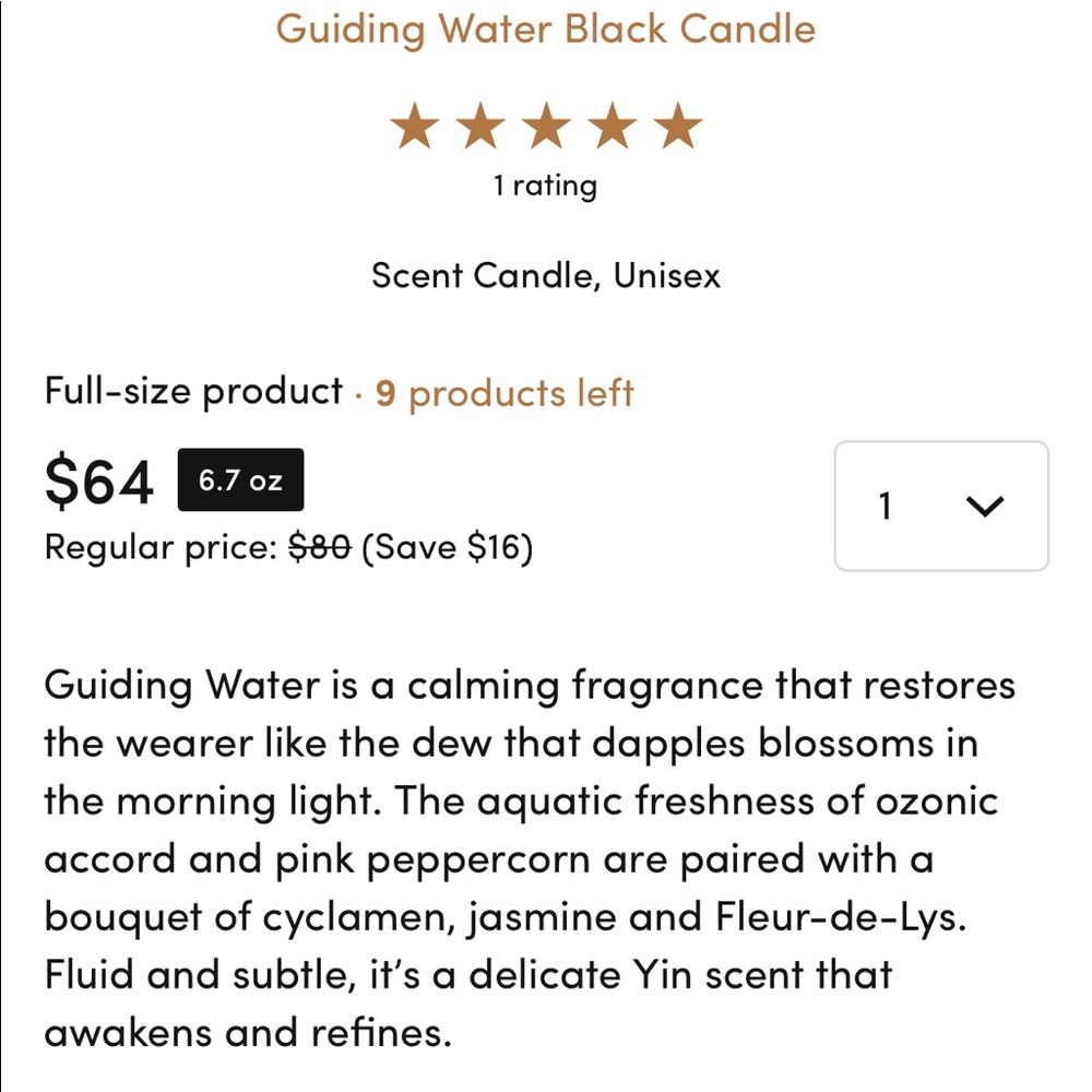 New in box, The Harmonist “Guiding Water” Candle - Picture 3 of 6
